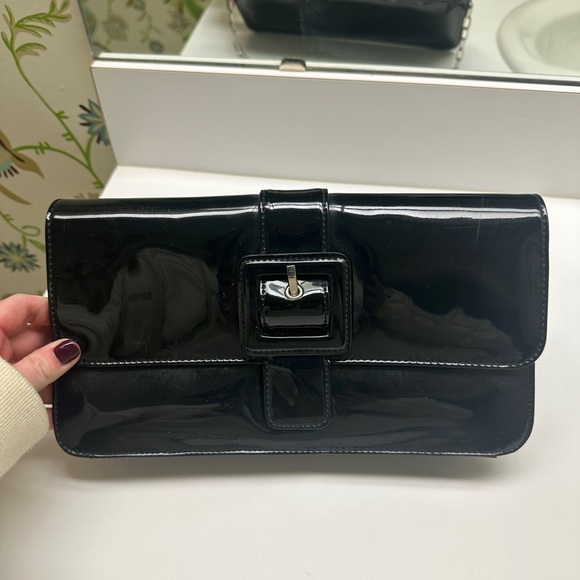 LOFT Handbags - Ann Taylor Loft Black Patent Leather Shoulder Bag/Clutch